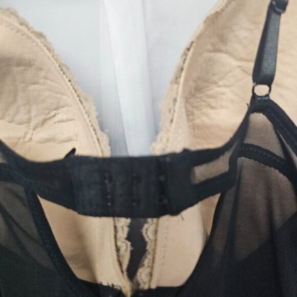 Icollection Tank Y2K babydoll Fairy Whimsigoth Lace Black Beige 3X - Picture 6 of 10